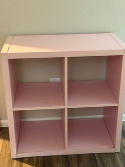 Pink 4-Cube Storage Shelf Unit