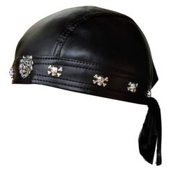Leather Biker Cap 