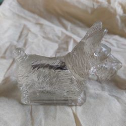 Vintage Scotty Terrier Hollow Clear Glass Figurine