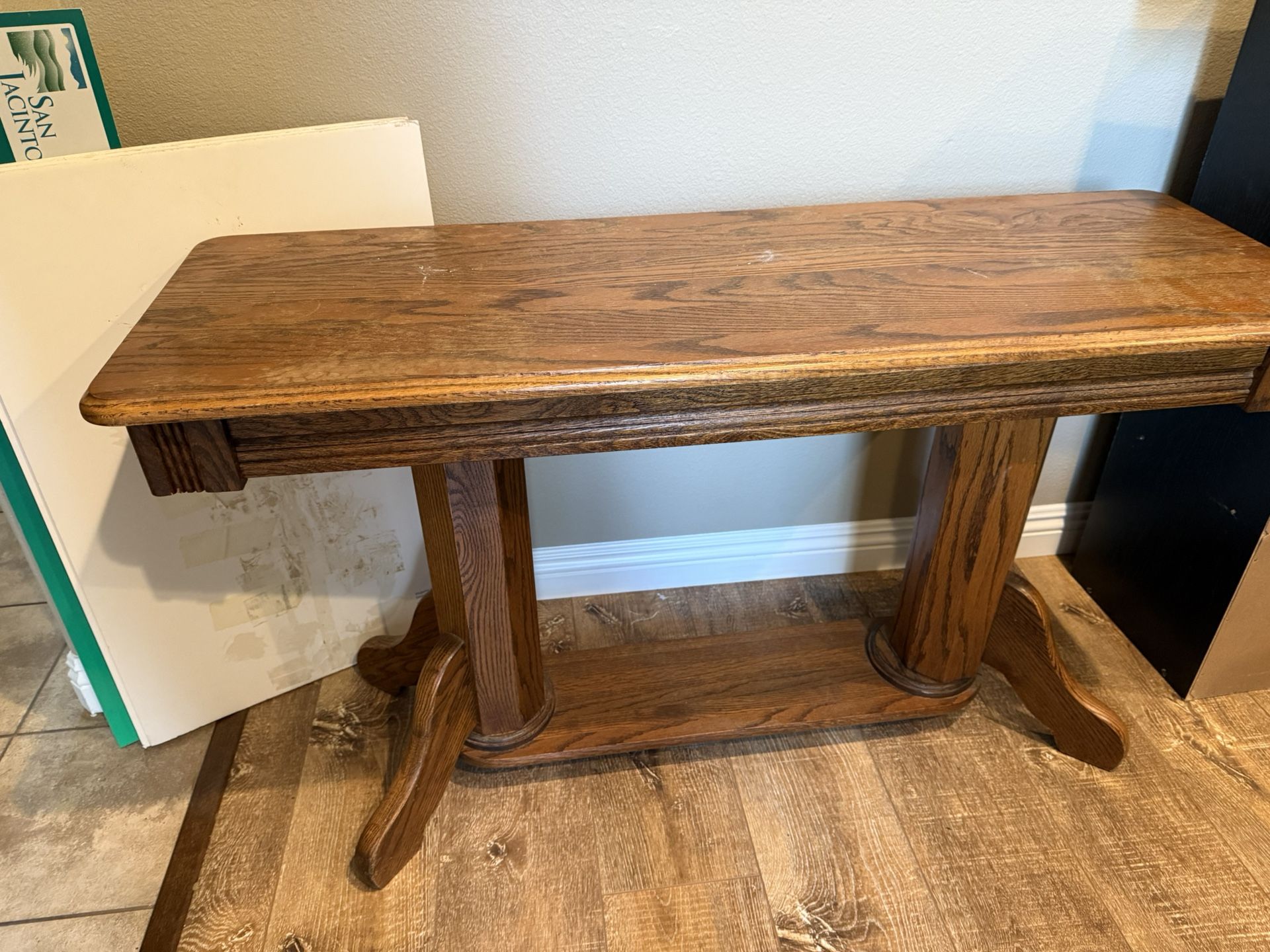 Wood Table And Mirror