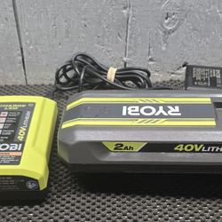 RYOBI  Battery  And  Charger 