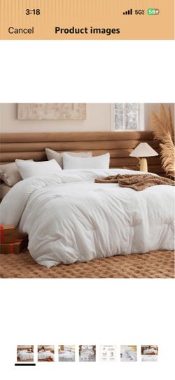 Bedsure Queen Comforter Set Prewashed Soft Bedding Set 3Pcs White 90"x90" GentleSoft, Built to last, all season, bedding, comforter set, warm yet ligh