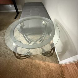 Side Clear Glass Side Table 