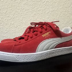 Red Suede Puma Clyde 