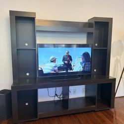 Dark Brown Wood Entertainment Center TV Stand