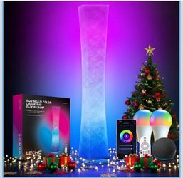RGB+CCT Smart Floor Lamp, 65 in, 1800 lm, Remote & App