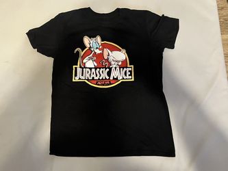 Pinky & The Brain Jurassic Mice Black Shirt Size Small