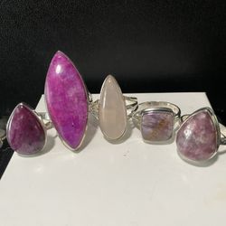 Sterling Silver Rings / Multiple Stones