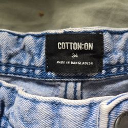 Cotton On Beckley Straight Leg Jeans Size 34 Light Wash