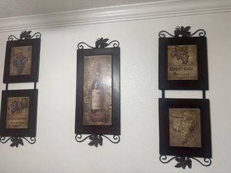 Wine Themed Wall Art Set of 5