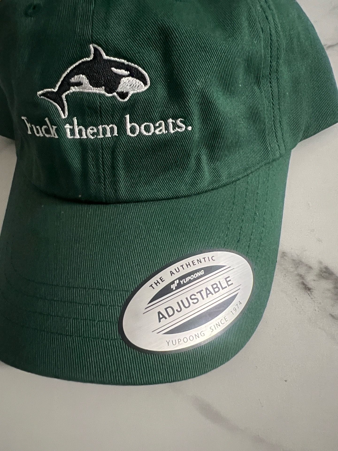 F*** Them Boats! Orca Whale Embroidered Dad
