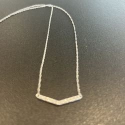Sterling Silver Diamond Chevron Necklace 