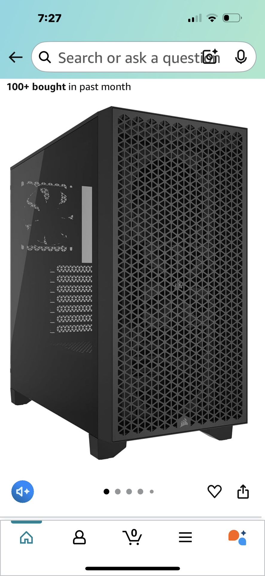 Corsair 3000D Airflow Mid-Tower Pc Case Black High -Airflow Sealed