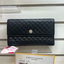 Chanel Lamb skin Wallet Entrupy Verified 