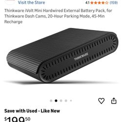 Thinkware iVolt Mini Hardwired External Battery Pack, for Thinkware Dash Cams, 20-Hour Parking Mode, 45-Min