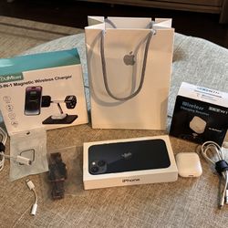 iPhone 13 128GB with Airpods, Apple Watch and accessories. 