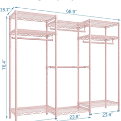 Free standing closet pink