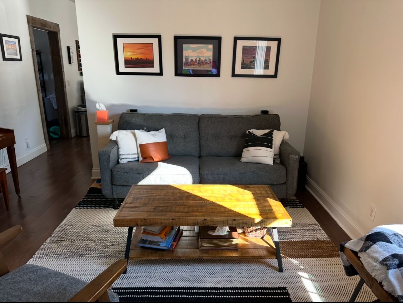 Gray 2 Cushion Sofa - Must Go Fast!