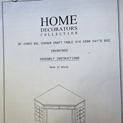 Corner Craft Table and Single Drawer File Cabinet