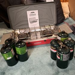 Camping stove with 1# propane tanks