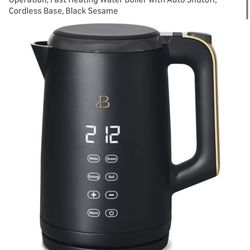 Fast Heating Water Boiler with Auto Shutoff, Cordless Base, Black Sesame