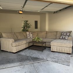 Tan/Beige Sectional Couch