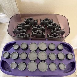 Hot Shot Tools Professional 20-Piece Hairsetter Hot Rollers with Clips – Purple