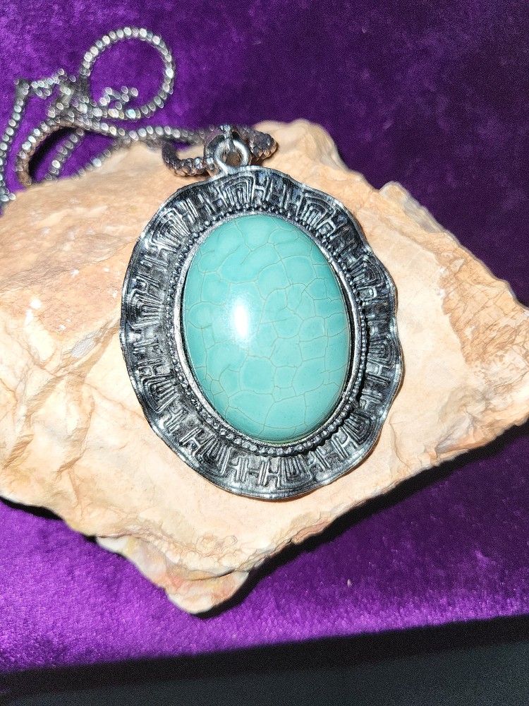 Unique Turquoise (Faux) Pendant