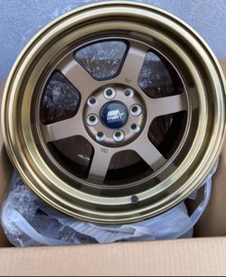Mst Wheels Bronce Color, 4 Lugs Universal, 15x8,..... 4x100,,4x114.....et+0 New In Box.....