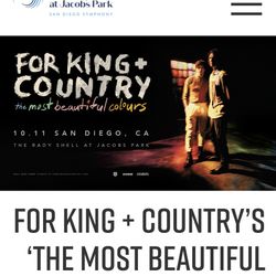 For KING + COUNTRY RADY SHELL TONIGHT SUNDAY