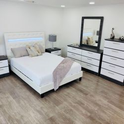 BRAND NEW BEDROOM SET WHIT LED LIGHT 