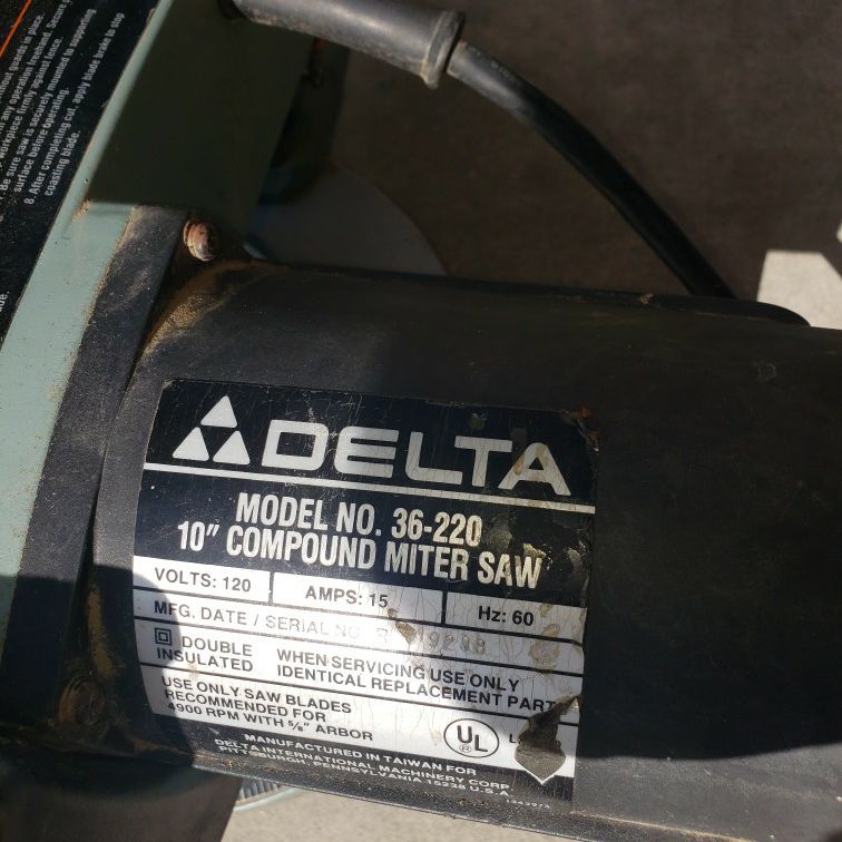 Delta 10 Inch Saw 65 FIRM NO LESS Used 