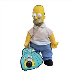 1990 Burger King Homer Simpson Plush 10" Stuffed Animal The Simpsons Fox Cartoon