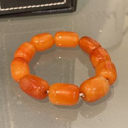 natural large carnelian stone beads stretch bracelet