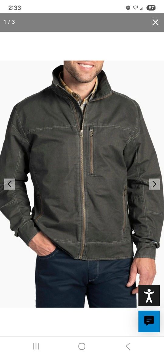 Men's Kuhl BURR Jacket - XXL Color - Gun Metal