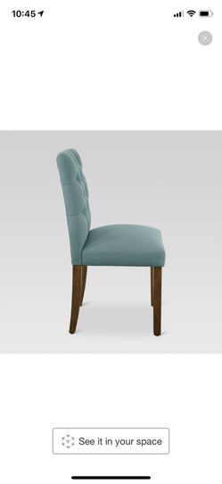 Threshold Brookline Tufted Dining Chair 4 Teal for Sale in Los
