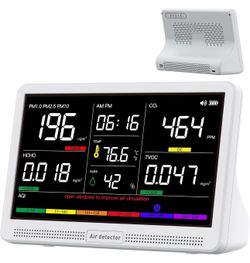 bonoch 16 in 1 Air Quality Monitor Indoor 7" Display Wildfire CO2 Monitor - Y63