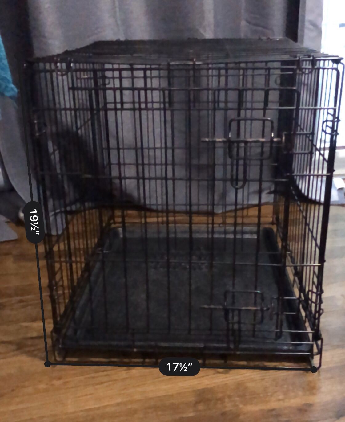 24 in folding dog crate w/bowls