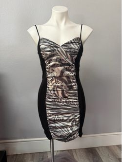 New Black Animal Print Bodycon Dress