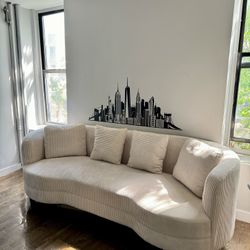 Beige Couch 7.5’ with pillows 