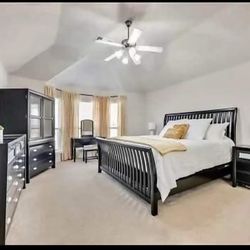 5-Piece King Bedroom Set — Espresso/Dark Wood.