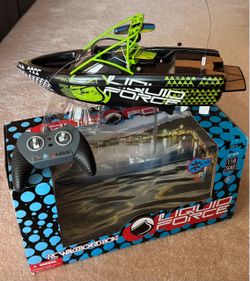 New 1:18 Scale Liquid Force RC Boat, 18” Long, Remotely Operated, Less than Half the Price of What it Sells for At Target