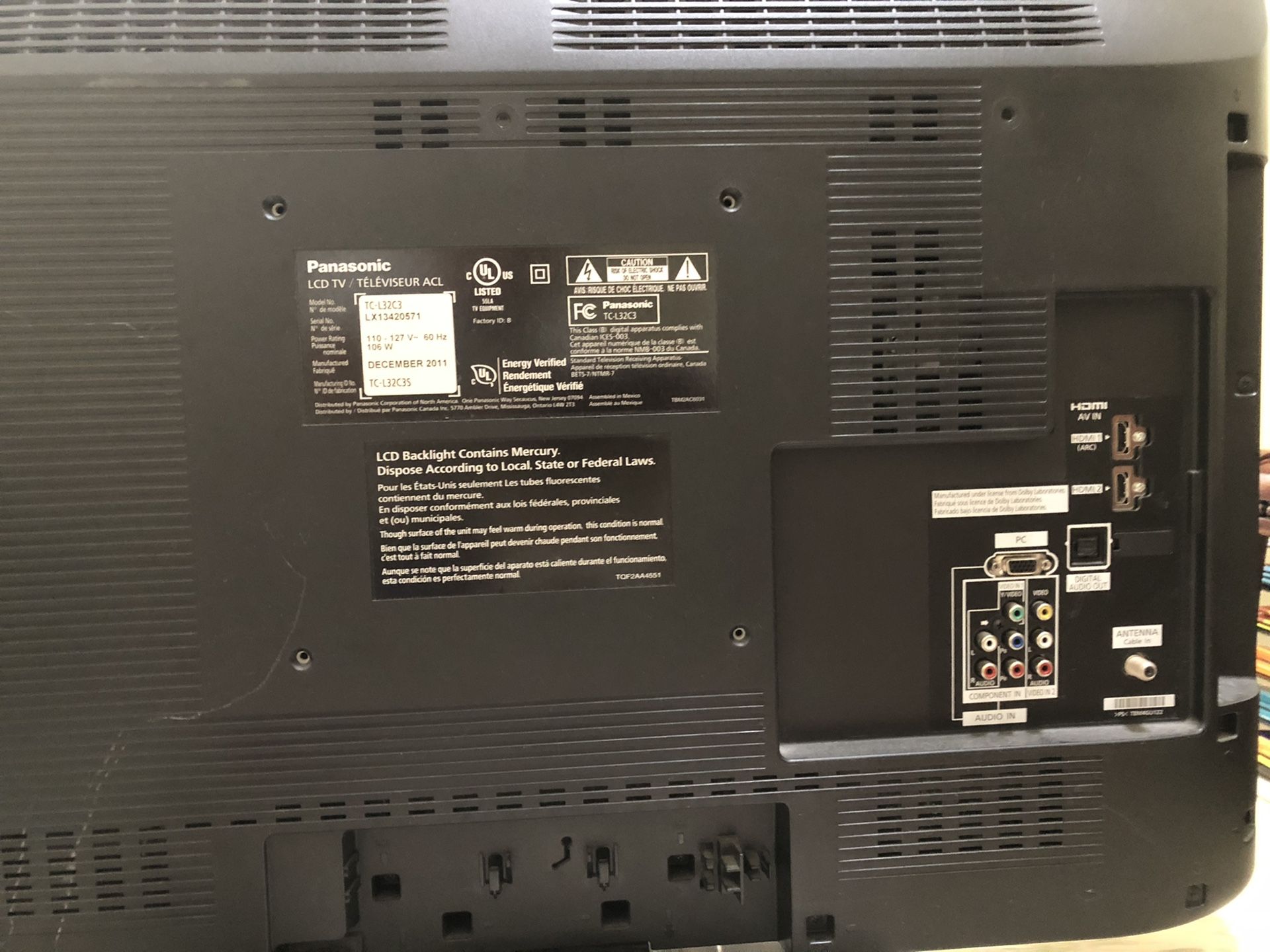 Panasonic 27 inch TV