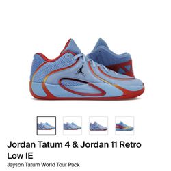 Jordan Tatum 4 & Jordan 11 Retro Low IE World Tour Pack Size 13 $600 In Hand Deadstock Authentic 
