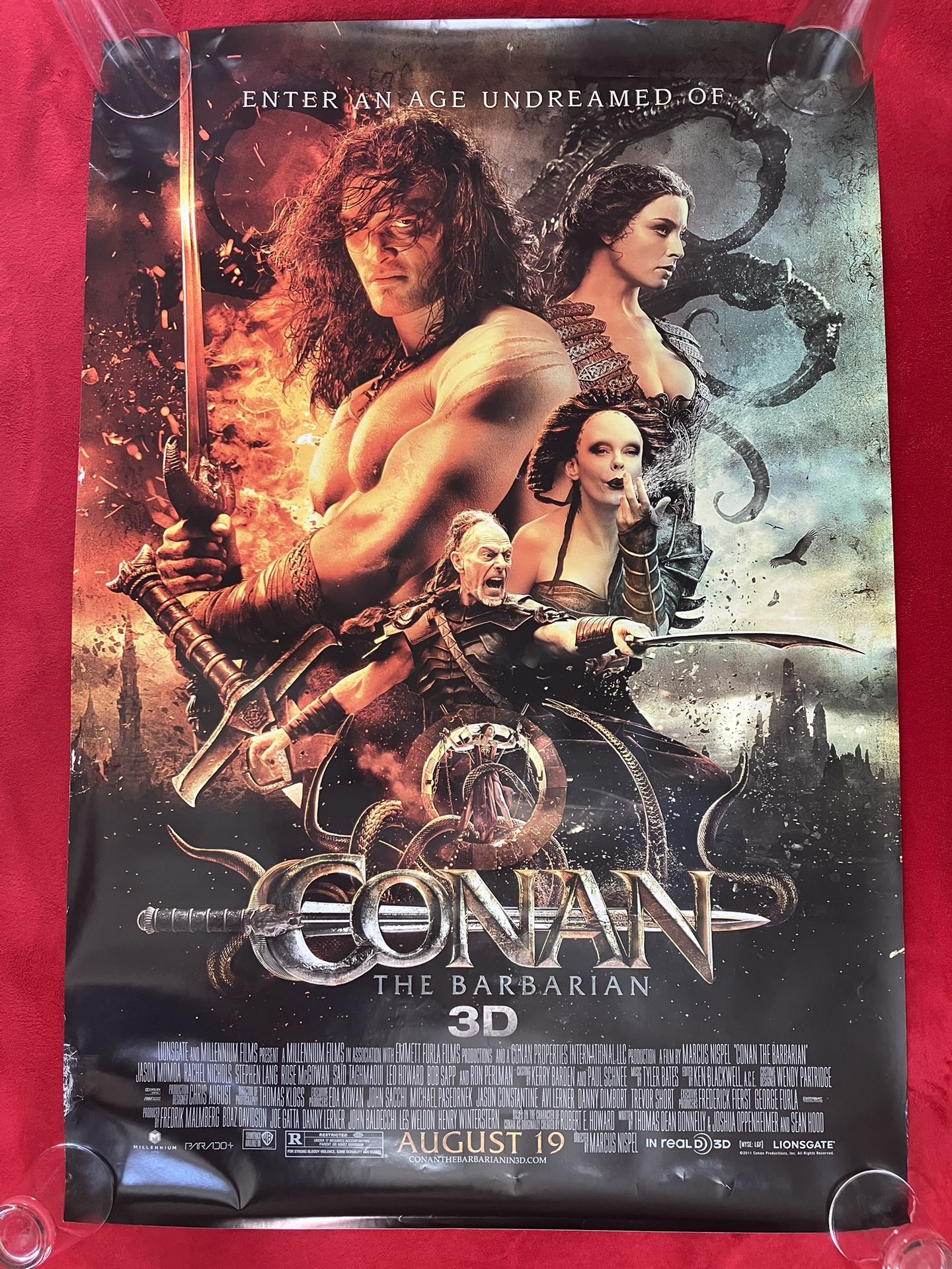 CONAN THE BARBARIAN 3D 2011 DOUBLE SIDED ORIGINAL MOVIE POSTER 27" x 40" ‼️ May Have Light / Minor Crease On The Edge ‼️ Price Is FIRM