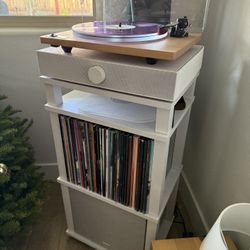 Record Player Speakers and Shelf
