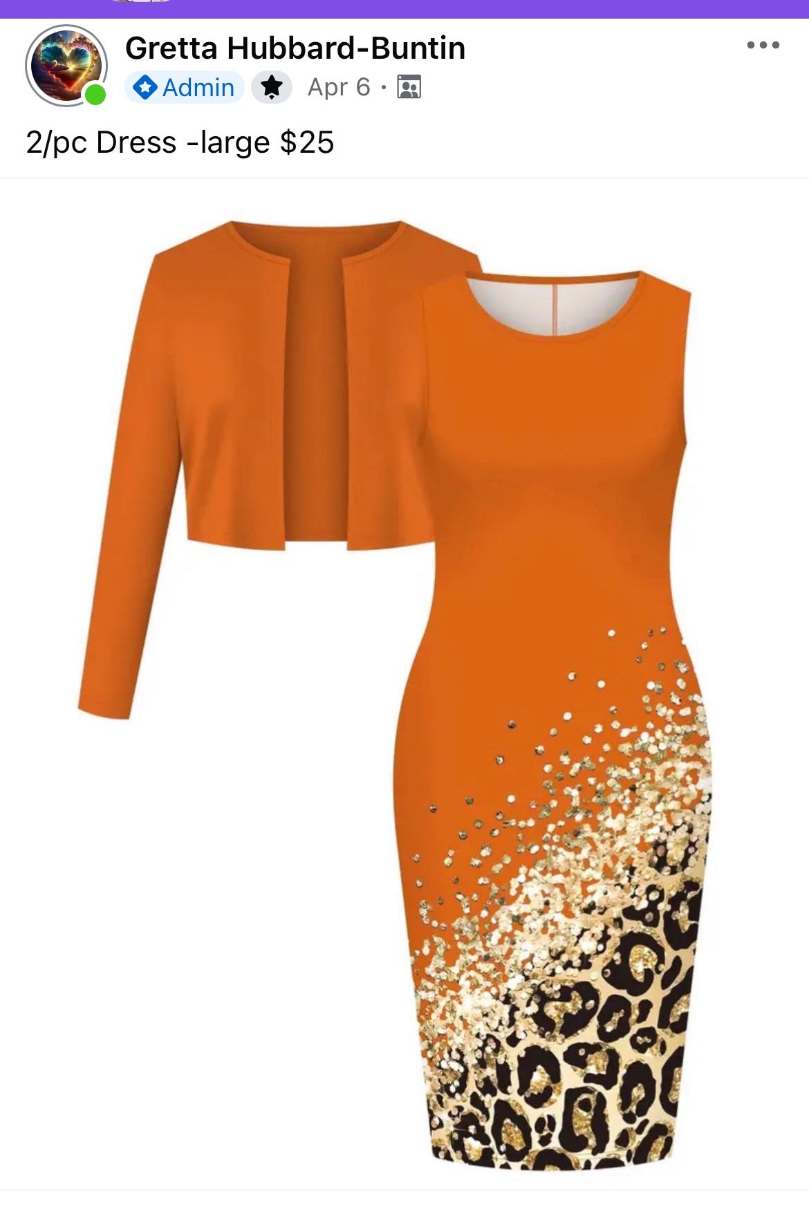 2pc Dress Fits Med-large