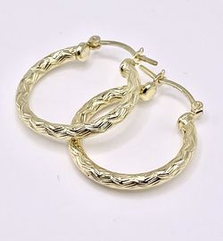 Earrings Yellow Gold Hoops Ladies Oro Laminado Argollas 