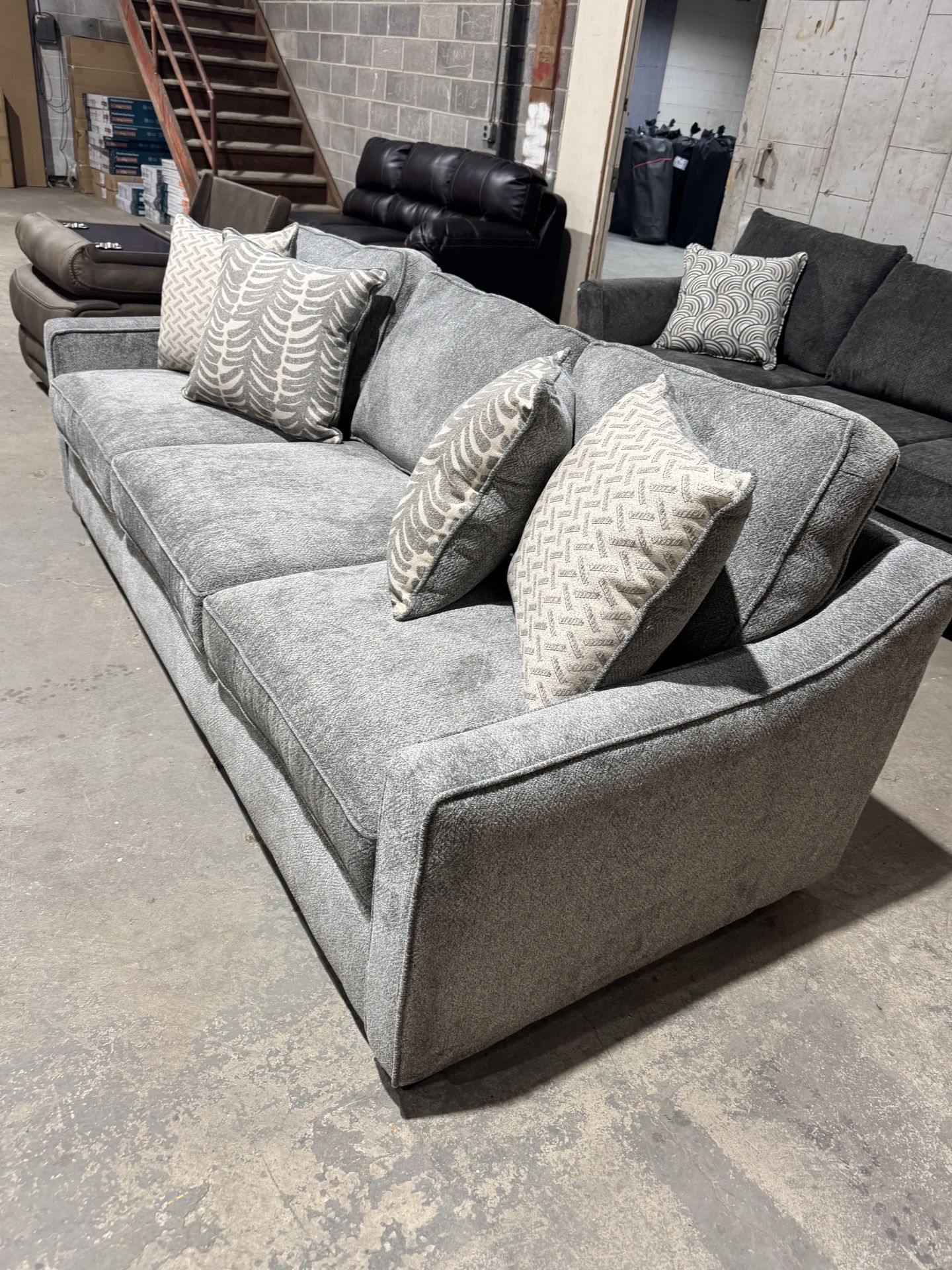 96” Sofa with pillows