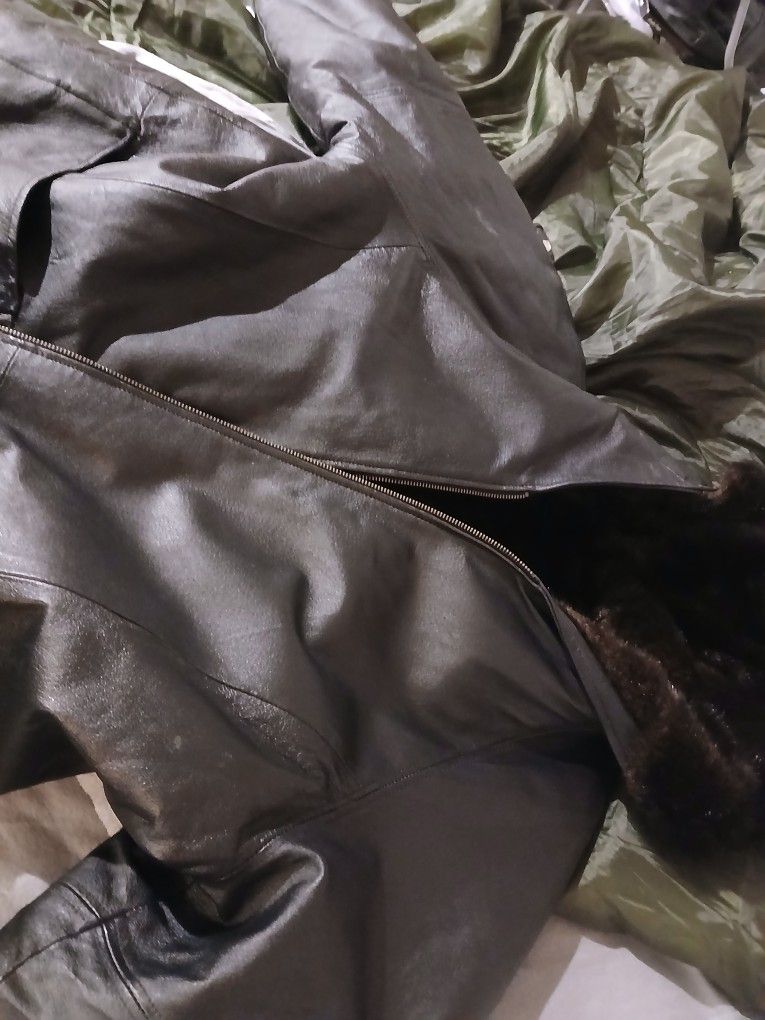 Reversible Leather/fur Coat